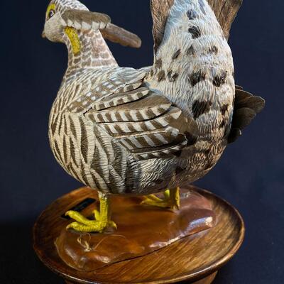 Amazing Hand Carved Folk Art Prairie Chicken
