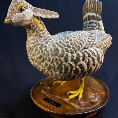 Amazing Hand Carved Folk Art Prairie Chicken