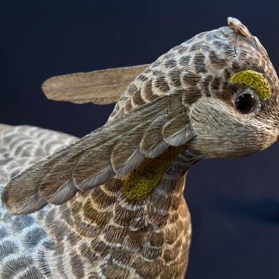 Amazing Hand Carved Folk Art Prairie Chicken