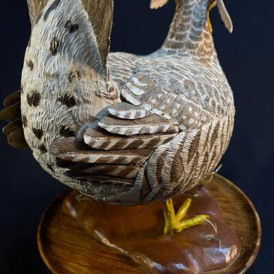 Amazing Hand Carved Folk Art Prairie Chicken