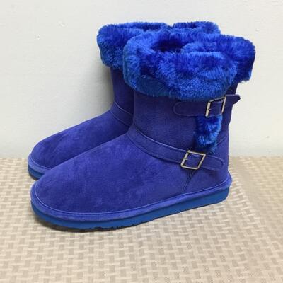 Bright Royal Blue Fleece Lined Lam Boots Shoes Size 10 NEW