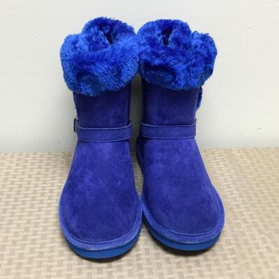 Bright Royal Blue Fleece Lined Lam Boots Shoes Size 10 NEW