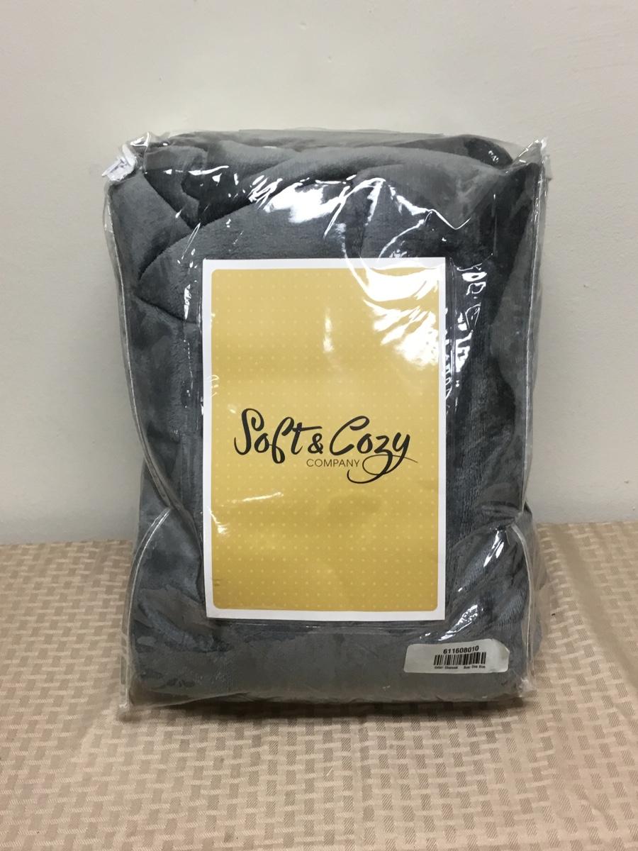 HSN Soft & Cozy Grey Fleece Throw Blanket