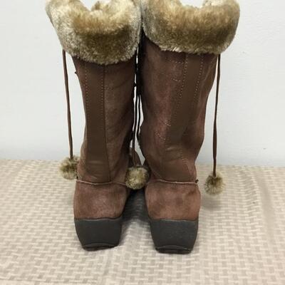 Sporto Brown Suede Fur Line Trim Winter Boots 9W