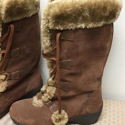 Sporto Brown Suede Fur Line Trim Winter Boots 9W
