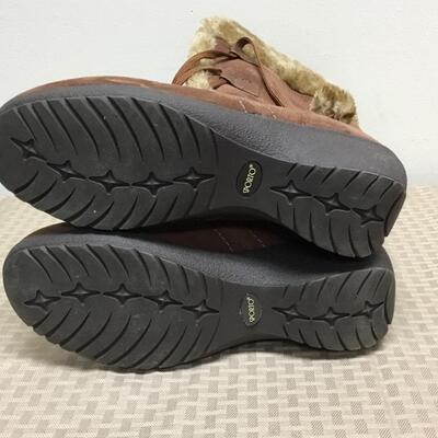 Sporto Brown Suede Fur Line Trim Winter Boots 9W
