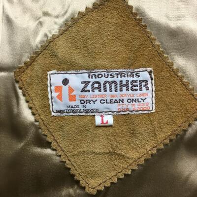 Vintage Tan Suede Laether Button Front Vest Zamher Size Large