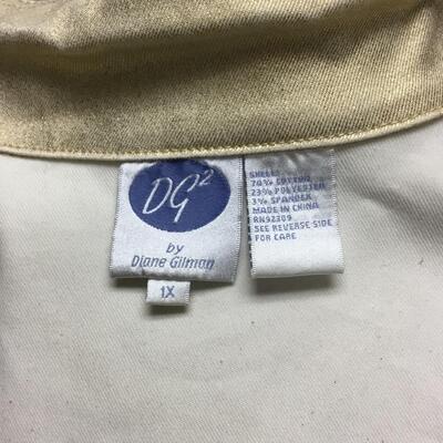 Gold Stretch Denim Jacket DG2 Diane Gilman 1X