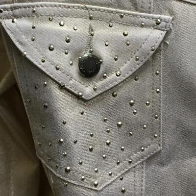 Gold Stretch Denim Jacket DG2 Diane Gilman 1X