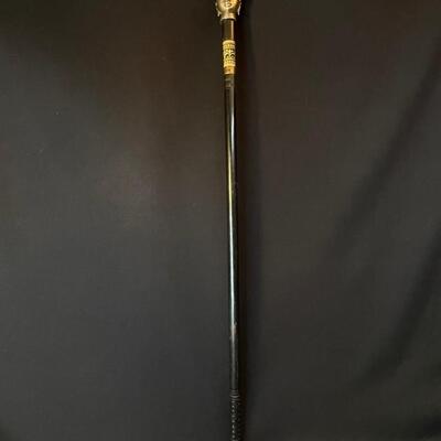 Cast Buddha Head Sword Cane Walking Stick