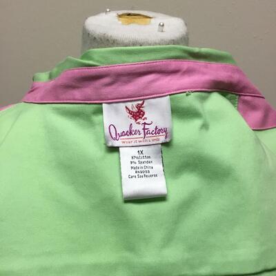 Seafoam Green Button Front Denim Jacket Shirt Quacker Factory 1X