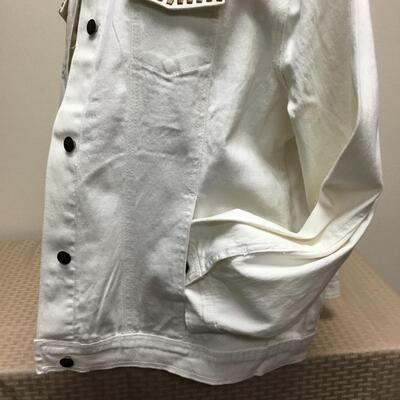 Patriotic Stars & Stripes White Button Front Jacket DG2 Diane Gilman Size 1X