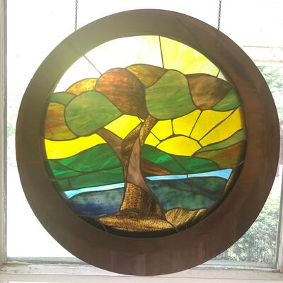Stained Glass Landscape By Local Artist Leigh Trapp (LR-RG)
