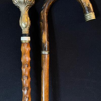 A Pair of Antique Victorian Walking Stick Canes