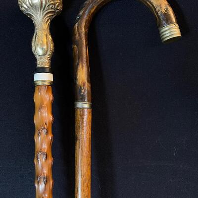 A Pair of Antique Victorian Walking Stick Canes