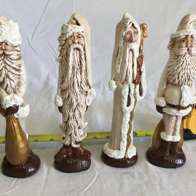 Lot of 4 Santa Claus  FiguresSlim Pencil Style & Crinkle Style