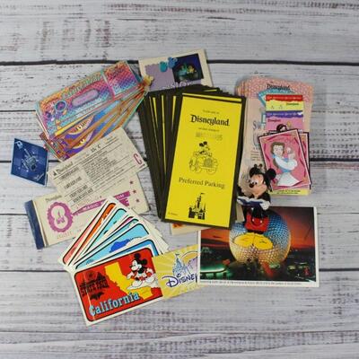 Vintage Disneyland Park Memorabilia Stickers Tickets and Postcards