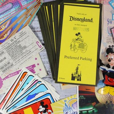Vintage Disneyland Park Memorabilia Stickers Tickets and Postcards