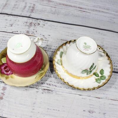 Vintage Leaf Roses Teacup Saucer Set