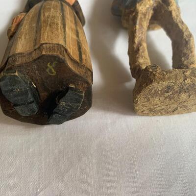 Antique Hand-carved Biblical Farm Couple - circa 1880's