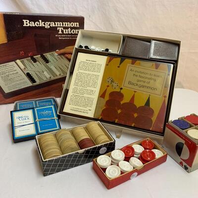 Backgammon Tutor/Poker Chip Lot