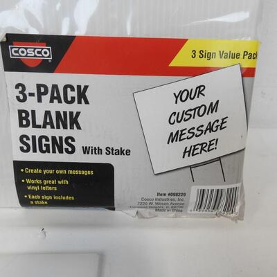 3 pack Black Yard Signs with Stake, 15