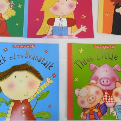 8 Kids Books, Giant Storytime Books, Cinderella, Three little Pigs