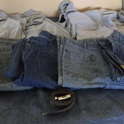LOT 808 VINTAGE US NAVY DENIM JEANS AND NAVY SHIRTS