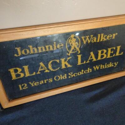 LOT 818. MOLSON DRY PLASTIC SIGN AND JOHNNY WALKER WALL DECOR