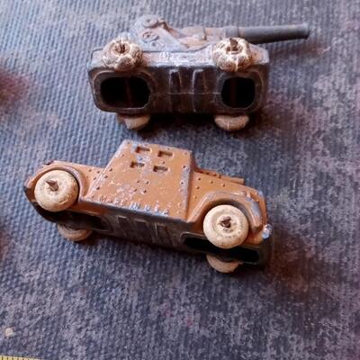LOT 161           FOUR SMALL METAL MILITARY  VEHICLES