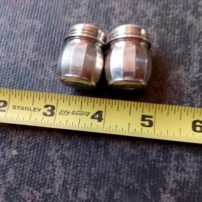 LOT 163      STERLING SILVER SALT AND PEPPER
