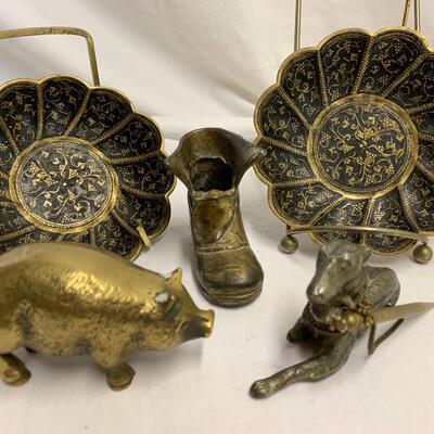 Cool collection of brass and enamel figurines.