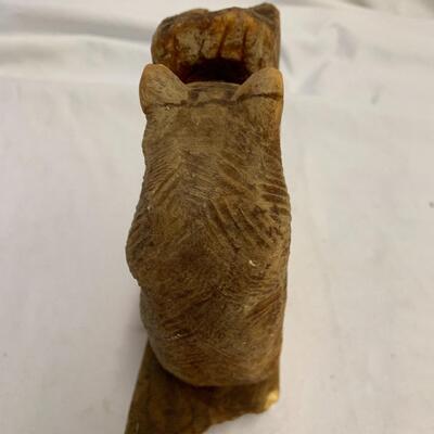 Unique (very heavy) hand-carved stone sculpture of bear