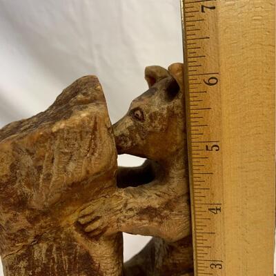 Unique (very heavy) hand-carved stone sculpture of bear