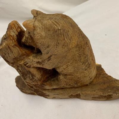 Unique (very heavy) hand-carved stone sculpture of bear