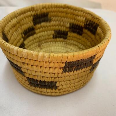 (2) Small Hand-Woven Vintage Native American Baskets