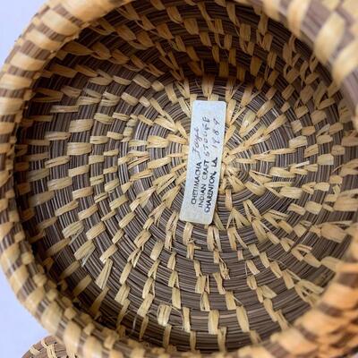 (2) Small Hand-Woven Vintage Native American Baskets