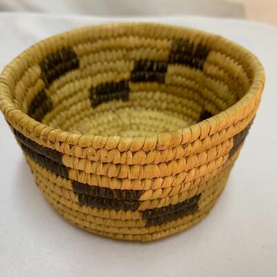 (2) Small Hand-Woven Vintage Native American Baskets