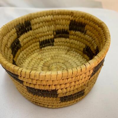 (2) Small Hand-Woven Vintage Native American Baskets