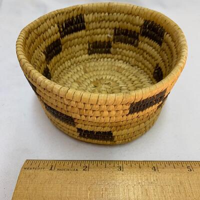 (2) Small Hand-Woven Vintage Native American Baskets