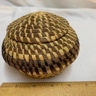 (2) Small Hand-Woven Vintage Native American Baskets