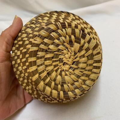 (2) Small Hand-Woven Vintage Native American Baskets