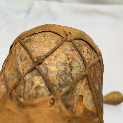Vintage Native American Miniature Child's Drum made from Tree Bark and Leather