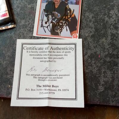 LOT 181                   HOCKEY CARDS AND SIGNED CARD RAY BOURQUE