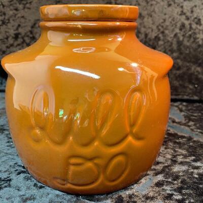 Dill Pickle Crock, Pig Trivet l and (2) footed wood bowls