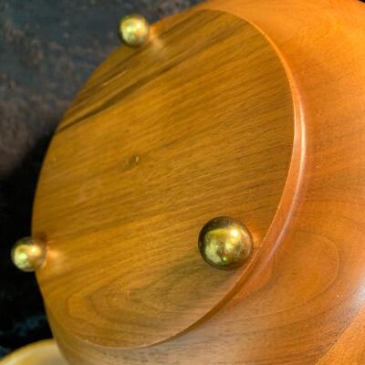 Dill Pickle Crock, Pig Trivet l and (2) footed wood bowls