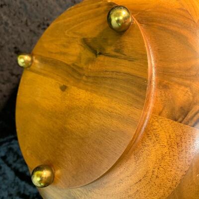 Dill Pickle Crock, Pig Trivet l and (2) footed wood bowls