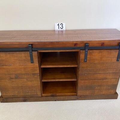 LOT#13B2: Country Style Media Center with Farm Doors