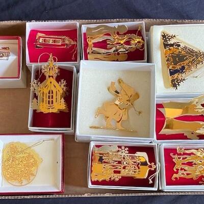 LOT#35B1: Gold-Plated Christmas Ornament Lot
