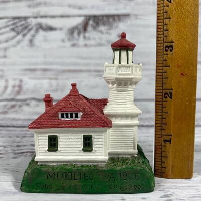 PNW Lighthouse and Old Point Loma Lighthouse Sculpture Figurine Set